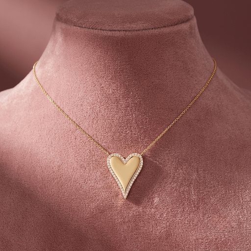 Adina Eden Diamond Pave Outlined Elongated Necklace 14K