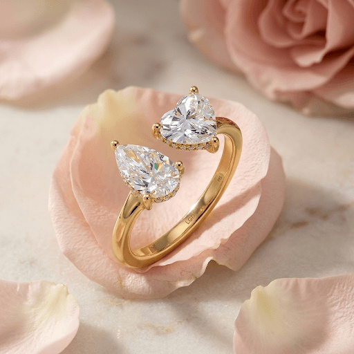 Adina Eden Lab Grown Diamond Toi E Moi Open Ring 14K