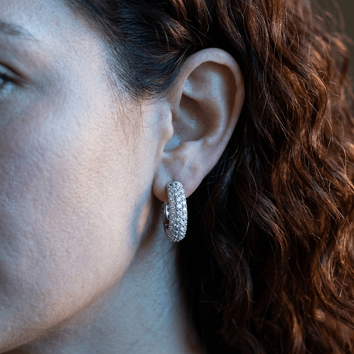 CZ Pave Mini Rounded Huggie Earring