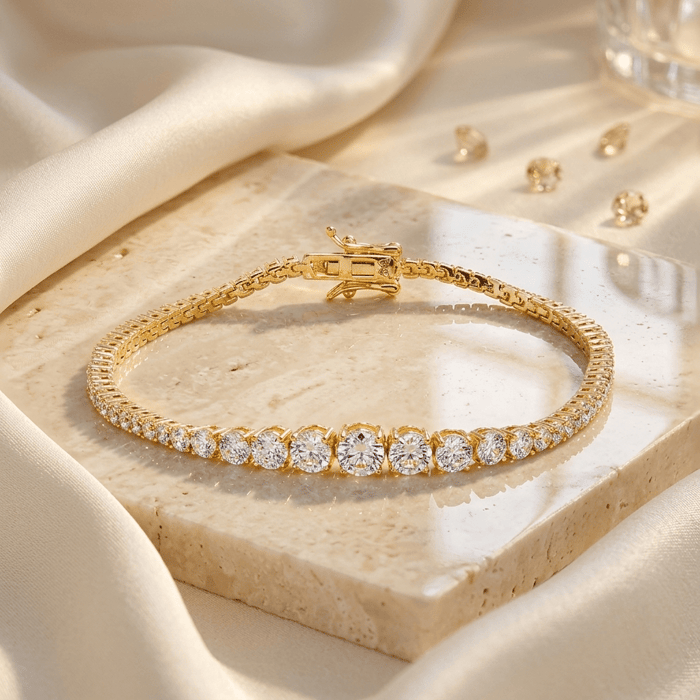 Center Graduated CZ Tennis Bracelet