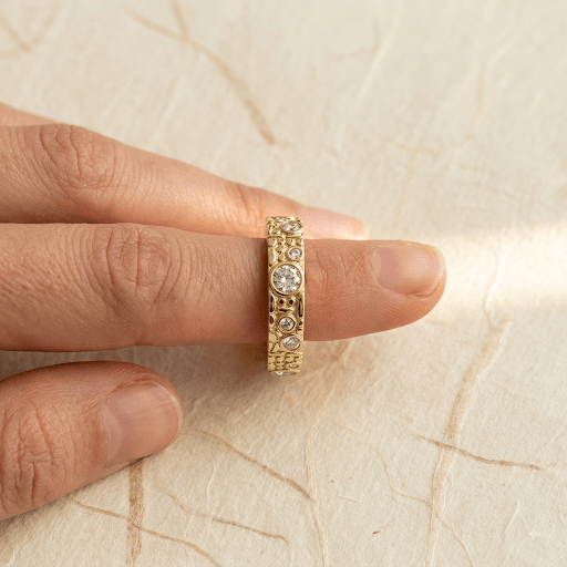 CZ Multi-Size Bezel Station Eternity Band