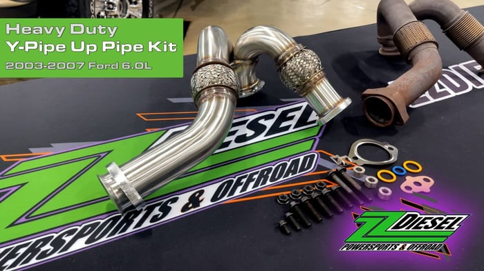 Heavy Duty Y-Pipe Up Pipe Kit, 2003-2007 Ford 6.0L Powerstroke
