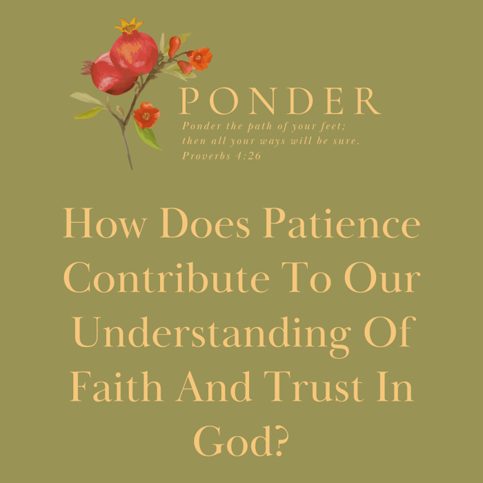 Ponder: How Does Patience Contribute To Our Understanding Of Faith And Trust In God?