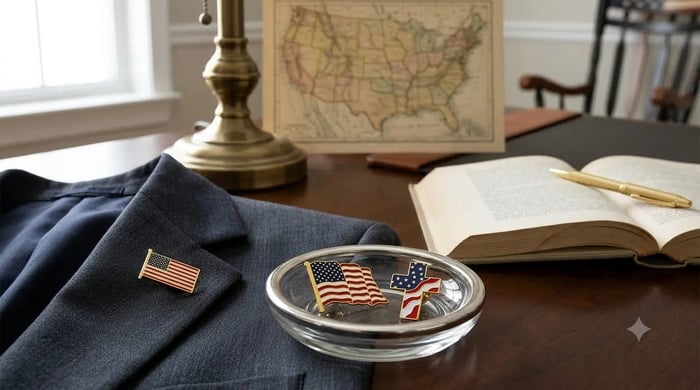 American Flag Pins display
