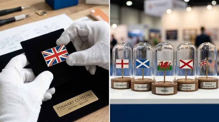 Display Custom UK Flag Pins