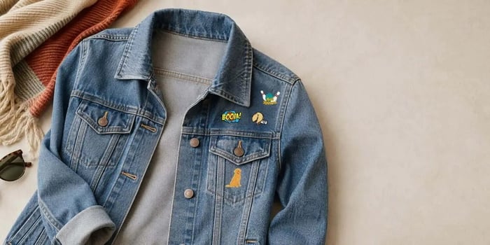 Jean jacket with pins