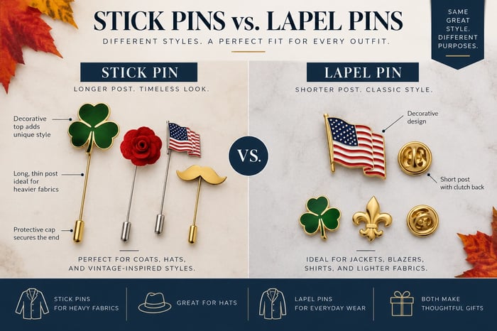 Stick Pin vs. Lapel Pin Comparison