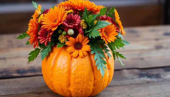 Pumpkin floral arrangement supplies