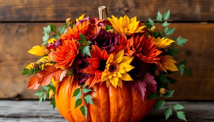 pumpkin floral arrangement
