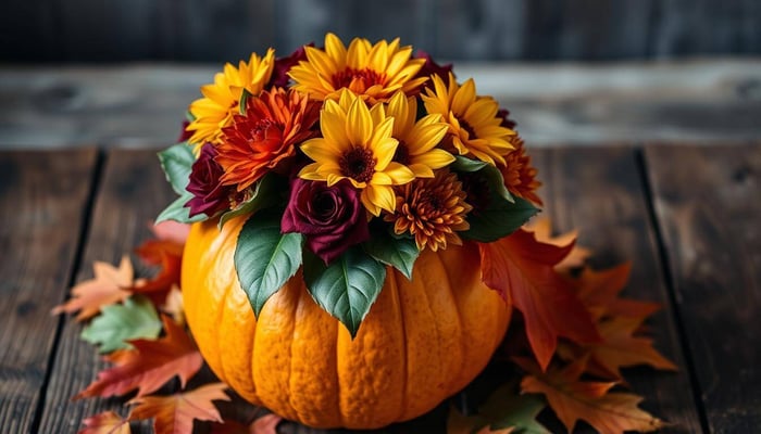 pumpkin floral arrangements