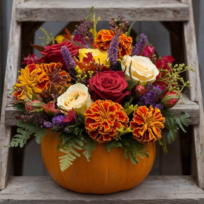 how to make a pumpkin floral arrangement