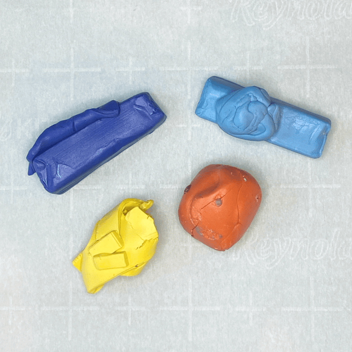 4 colors of polymer clay