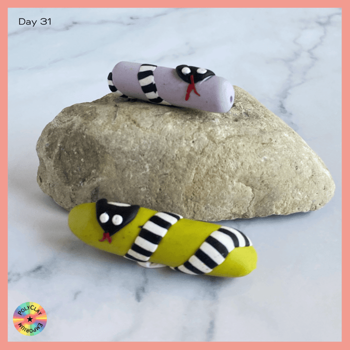 Polymer Clay Snake Beads
