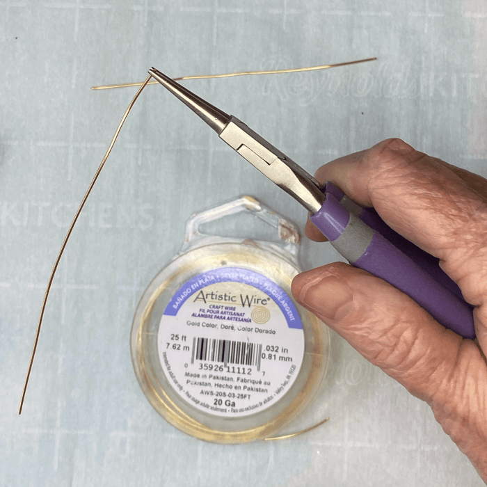 The artistic wire and needle nosed pliers we'll use to make the polymer clay earrings