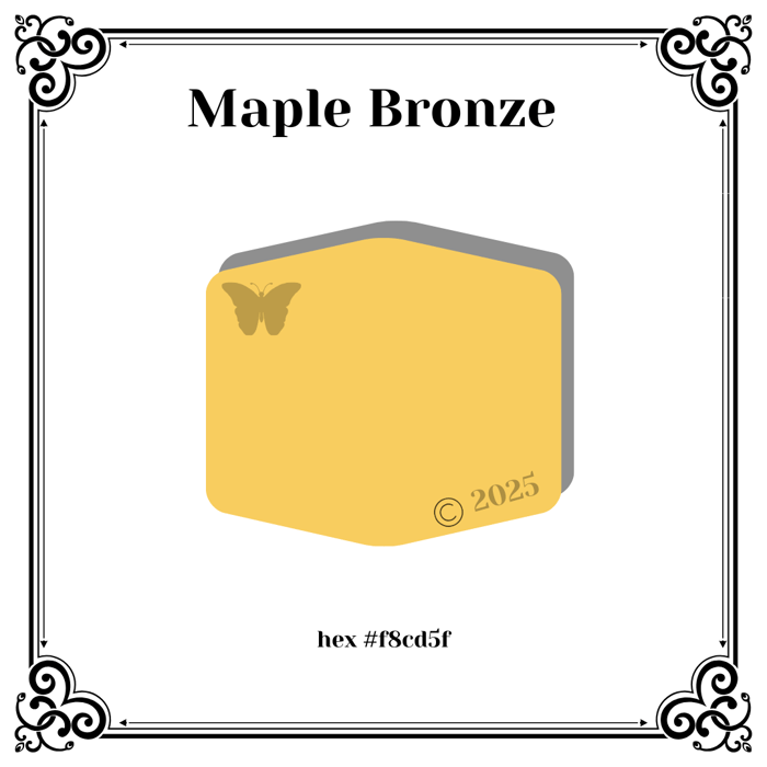 The maple bronze color with its hex code