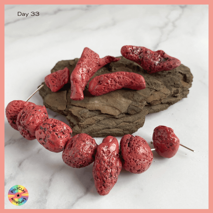 Polymer clay- faux coral beads