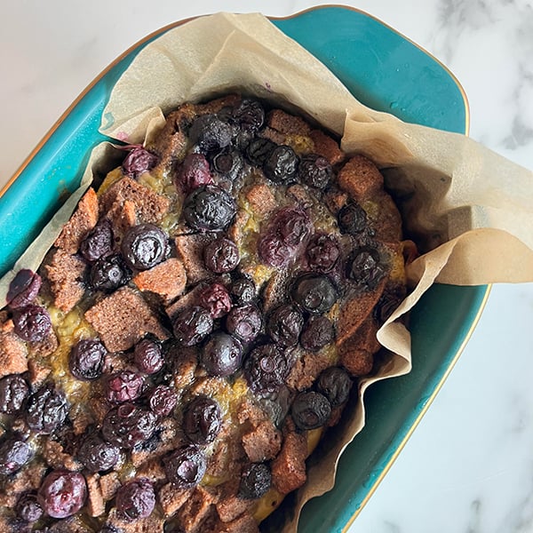 Blueberry French Toast Casserole (CinnaSpice vs. Blueberry Bagels, Hard Decisions!)