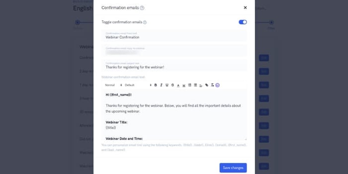 webinar confirmation email