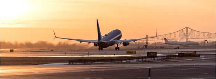 Airplane taking off from airport