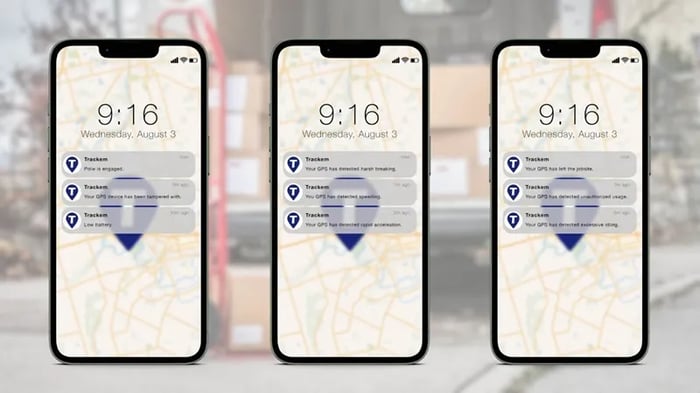 Asset tracking alerts on the Trackem App