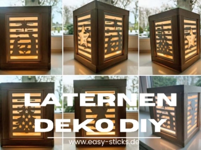 Laternen basteln aus Holz und Silikonformen selber bauen – die einfache DIY-Idee mit Easy-Sticks