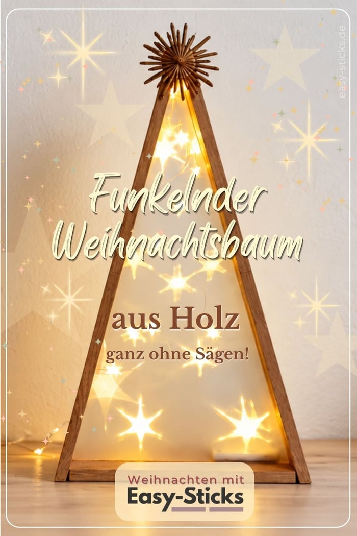 Funkelnder Weihnachtsbaum aus Holz