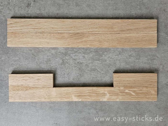 Vorbereitung der Schmalseiten der Papierablage