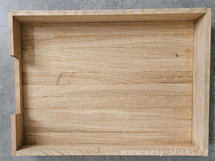 fertig zusammengeklebter Ablagekorb von oben