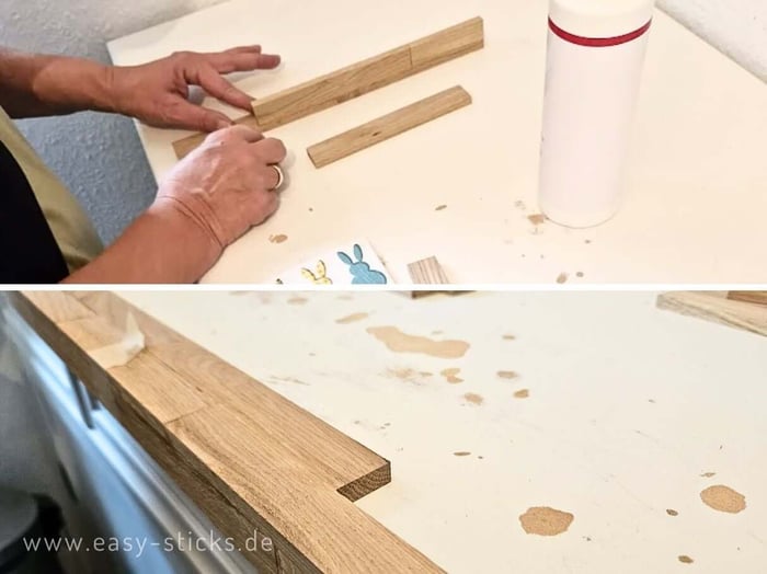 Kleben der Vorderkante