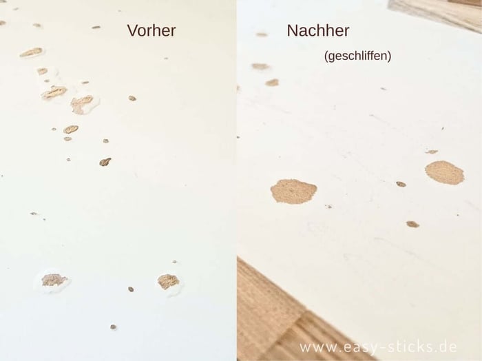 Arbeitsflaeche vorschleifen - das ist wichtig