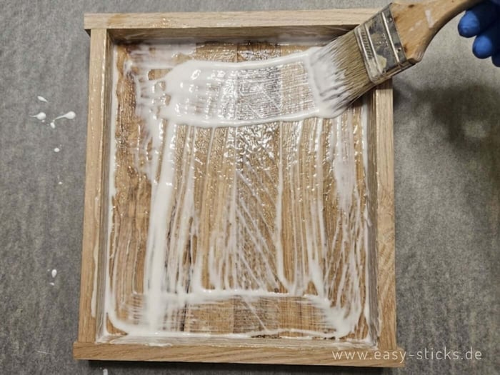 Dick mit Holzleim versiegeln