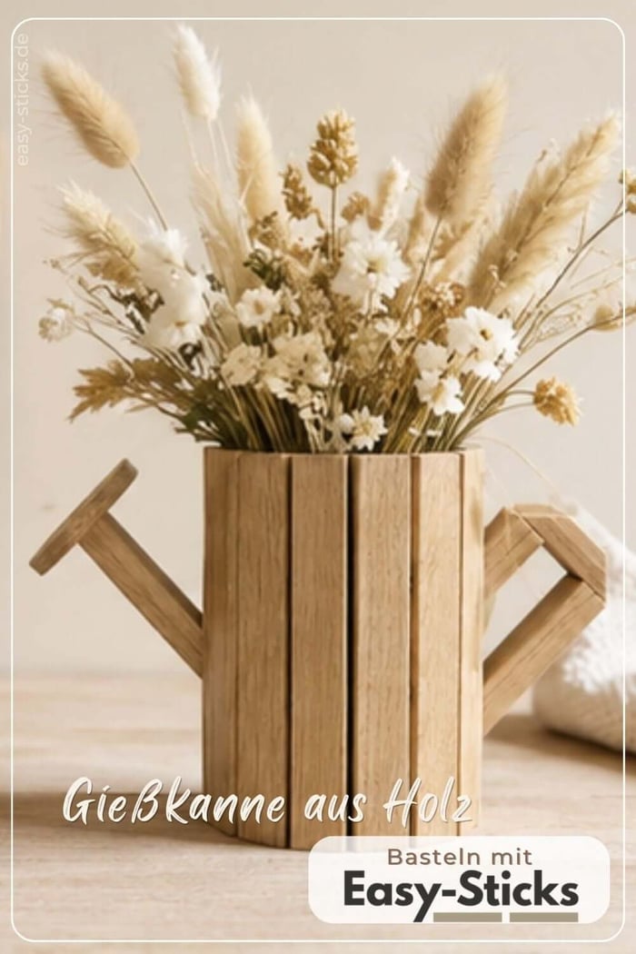 Gießkanne aus Holz basteln mit Easy-Sticks