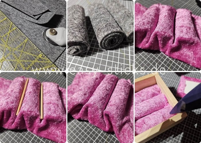 Innenleben für die Schmuckschatulle aus Filz und Stoff basteln