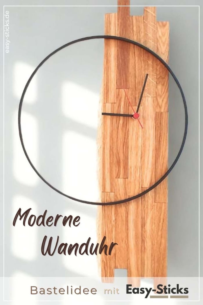 Bastelidee Moderne Wanduhr aus Easy-Sticks