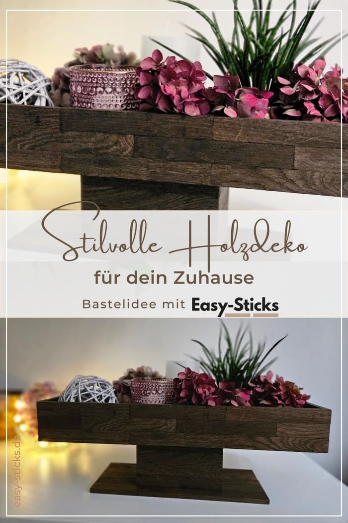 Bastelidee mit Holzklötzchen - stilvolle Holzdeko aus Easy-Sticks basteln