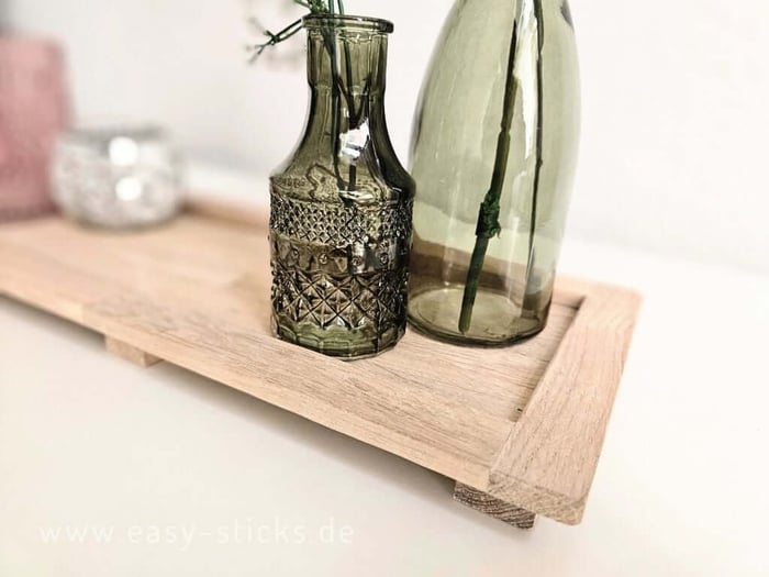 Dekotablett aus Easy-Sticks fertig gebastelt