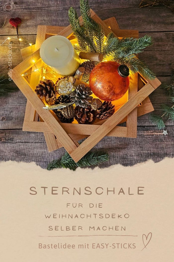 Pin Holzstäbe und Sternschale