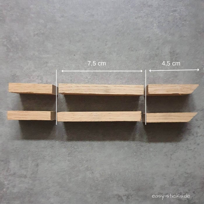 Kürzen der Klötzchen für den DIY Schlitten