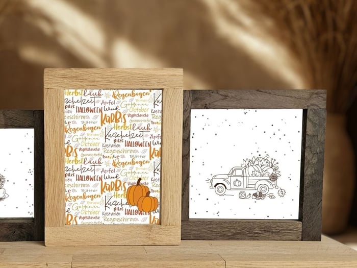 eine Seite des Collage Rahmens gefüllt mit Easy-Sticks Druckvorlagen
