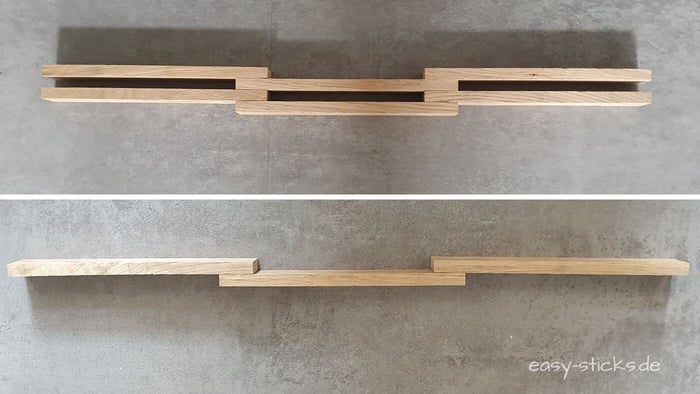 Stange aus sechs Easy-Sticks – Seitenteil für einen mittleren Tannenbaum