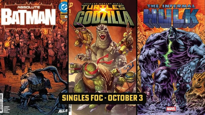 Absolute Batman Annual, TMNT x Godzilla and Other Singles FOC not to miss!