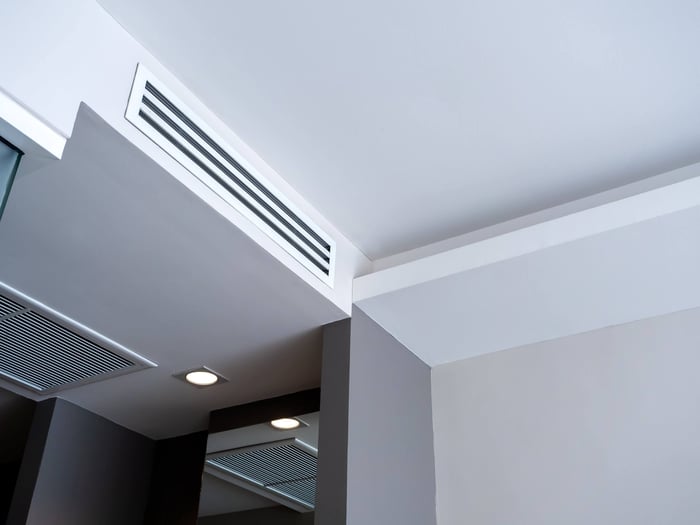 photo of an integrated air con unit in a hotel room