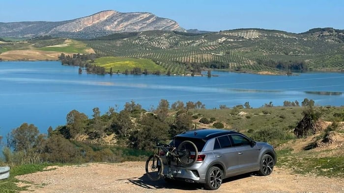 Bike riding in the Guadalhorce Valley, Spain