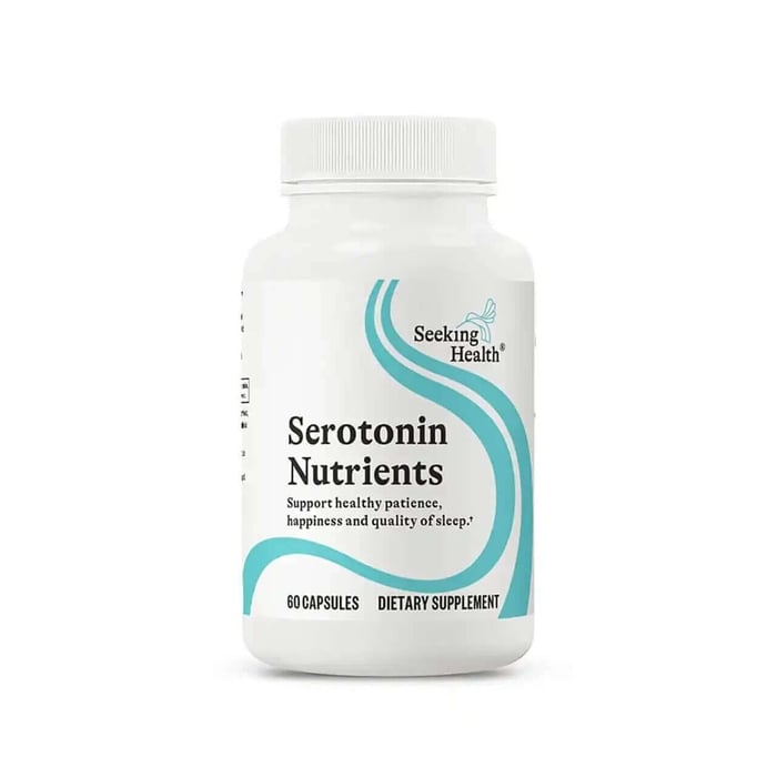 Serotonin Nutrients Seeking Health 60-capsule bottle