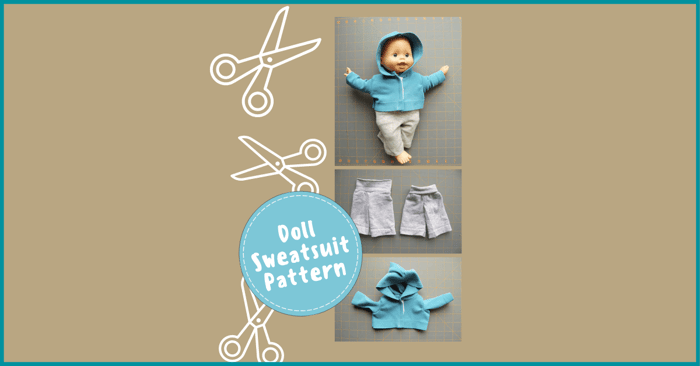 FREE Doll Sweatsuit Pattern & Sweatpants Tutorial