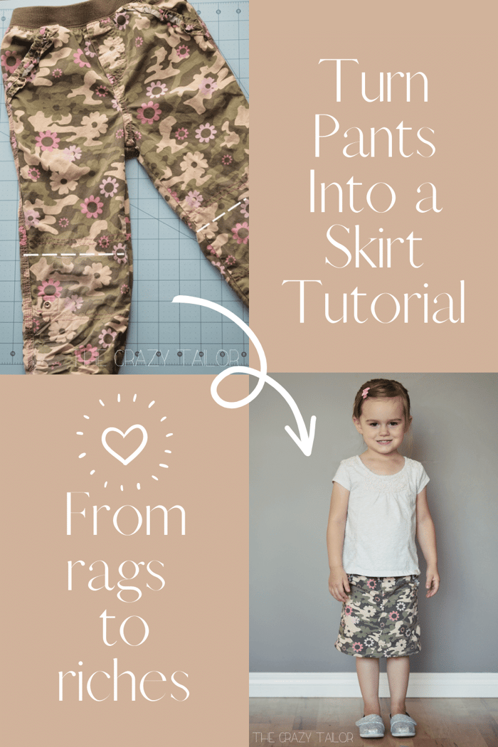 Turn Pants Into a Skirt Tutorial {From Rags to Riches}