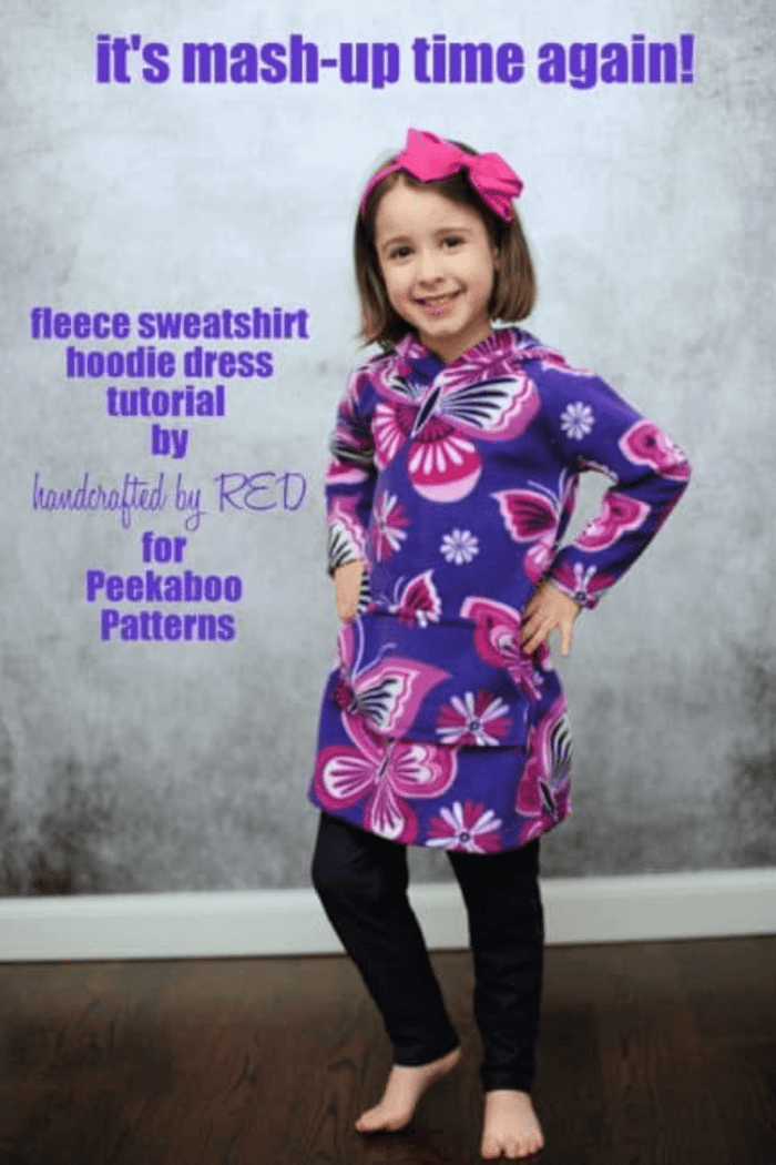 Fleece Sweatshirt Hoodie Dress Tutorial