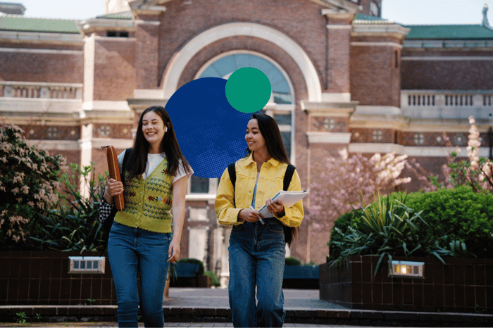 Credit Transfer Blog - Two Students in Front of a University Building