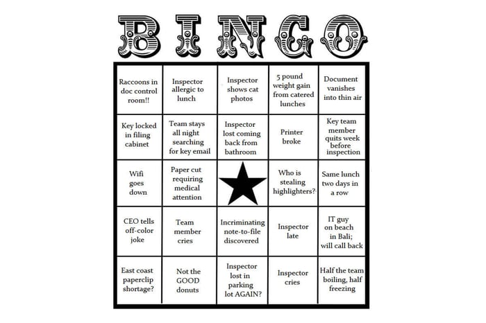 GXP Inspection Bingo