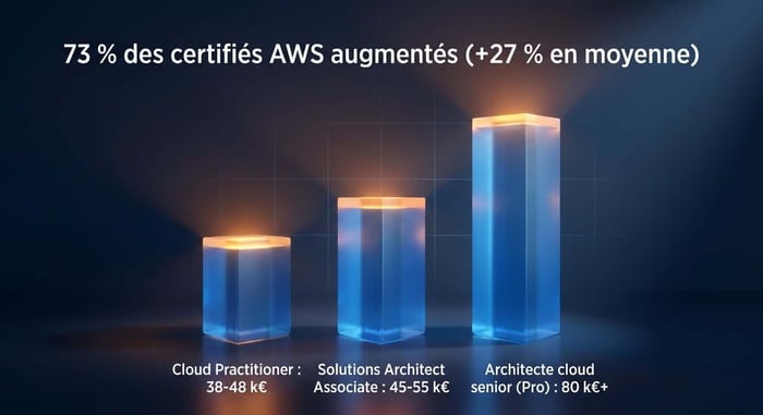 ce que rapporte une certification AWS, fourchettes de salaire du débutant au senior